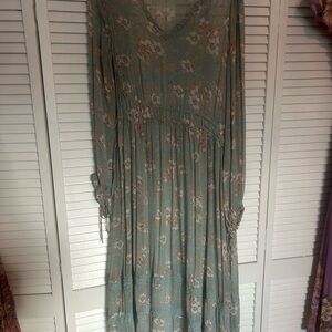 Denim & Supply Ralph Lauren Floral Maxi Dress in Blue and Cream